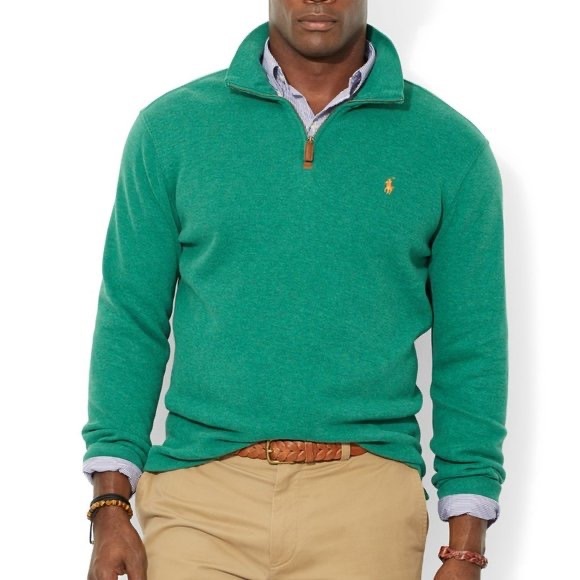 Y2K Polo Ralph Lauren Green Popover Sweater